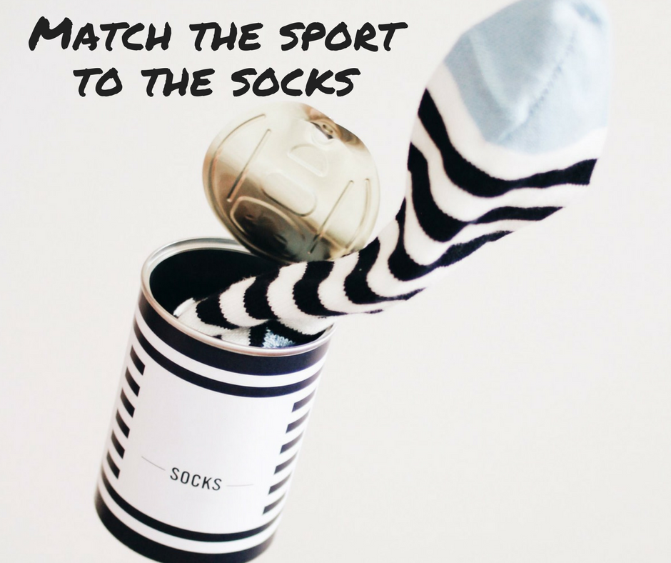 Match the sport to the socks