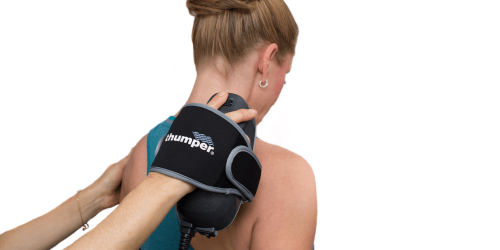 Allow the percussive action of the massage head do its work. Use your fingers to glide the device in the direction you want it to move. 